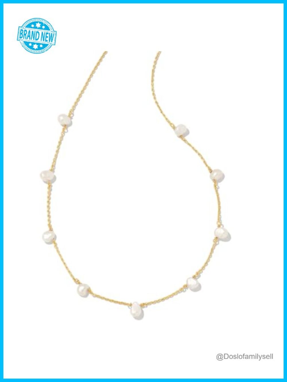 Pearl Strand Necklace Gold Chain 16in w/ Extender Freshwater Pearl